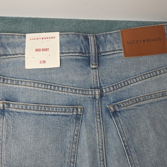 Lucky Brand Light Blue Denim Midi Skirt - Picture 5 of 6